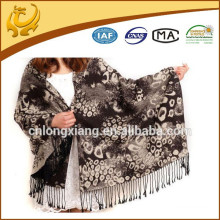 100% Soie Pashmina Wrap Shawl Echarpes, Nouveaux Styles Mode Léopard Tissé Motif Echarpe à chandail polyvalent